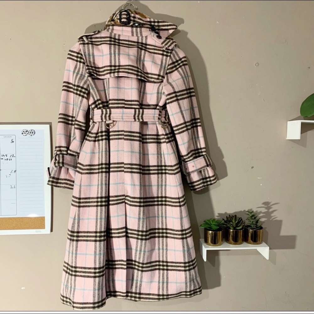 SOLD Burberry Wool Coat Pink Plaid Nova Check - Picture 6 of 14